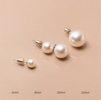 Solitaire Pearl Stud Earrings-SS083