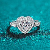 Moissanite Wedding Ring, Heart Shape Diamonds Ring, Statement Ring-RM042