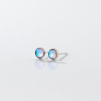 Opal Clear Blue White Stone Stud earrings - SS071