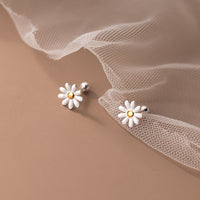 Sweet Small Daisy Flower Stud Earrings with Screw Back - ESB021