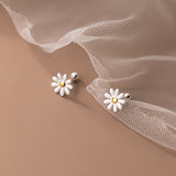 Sweet Small Daisy Flower Stud Earrings with Screw Back - ESB021