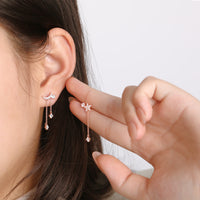 Asymmetrical Moon & Star Tassel Drop Earrings - SS068
