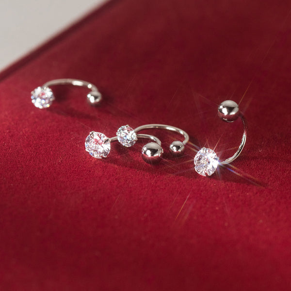Small Solitaire CZ Screw back Studs Earrings - ESB009