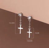 Cross Drop Studs Earrings- SS086