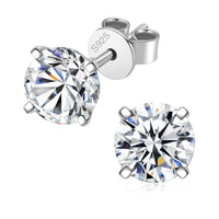 Moissanite Solitaire Studs Earrings, 4 Prongs Moissanite Studs Earrings- EM012