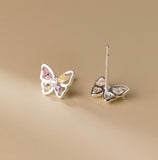 Colorful Butterfly-Inspired Stud Earrings - SS061