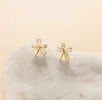 Yellow Flower Small Daisy Stud Earrings - SS089