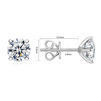 Moissanite Solitaire Studs Earrings, 4 Prongs Moissanite Studs Earrings- EM012