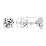 Moissanite Solitaire Studs Earrings, 4 Prongs Moissanite Studs Earrings- EM012