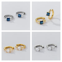 Square Stone Huggie earrings-SH069
