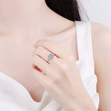 Solitaire Moissanite Diamond w/ small hearts Ring- RM055