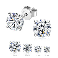 Moissanite Solitaire Studs Earrings, 4 Prongs Moissanite Studs Earrings- EM012