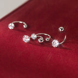 Small Solitaire CZ Screw back Studs Earrings - ESB009