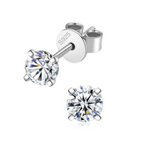 Moissanite Solitaire Studs Earrings, 4 Prongs Moissanite Studs Earrings- EM012