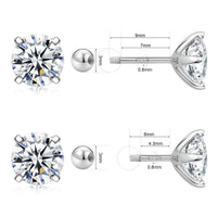Moissanite Solitaire Studs Earrings, 4 Prongs Moissanite Studs Earrings- EM012