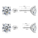 Moissanite Solitaire Studs Earrings, 4 Prongs Moissanite Studs Earrings- EM012