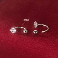 Small Solitaire CZ Screw back Studs Earrings - ESB009