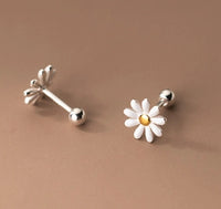 Sweet Small Daisy Flower Stud Earrings with Screw Back - ESB021
