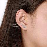 Moissanite Diamonds Studs Earrings; Classic Solitaire Six Prongs Studs, Screw Backs Earrings-EM017