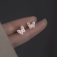 Colorful Butterfly-Inspired Stud Earrings - SS061