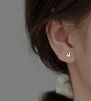 Small Rabbit Screw back Studs Earrings - ESB012
