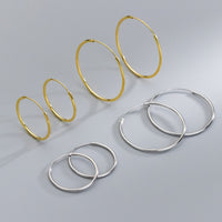 Thin Small Medium Big Hoop Earrings-SH022