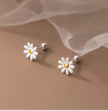 Sweet Small Daisy Flower Stud Earrings with Screw Back - ESB021