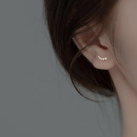 Graduated CZ Diamonds Stud Earrings-ECZ027