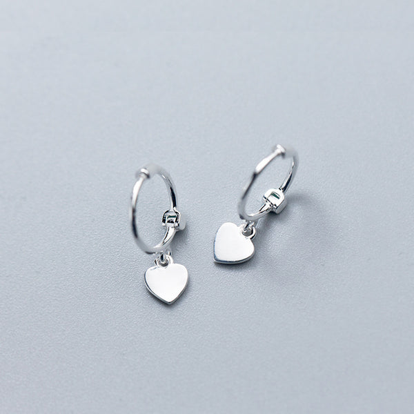 Hearts Drop Huggies Earrings-SH025