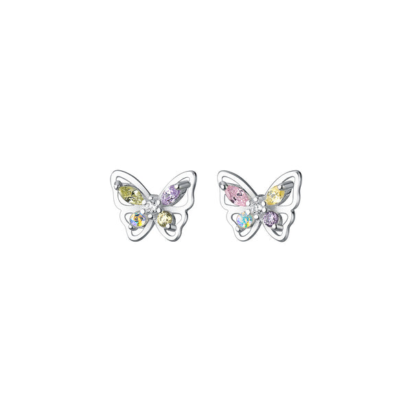 Colorful Butterfly-Inspired Stud Earrings - SS061