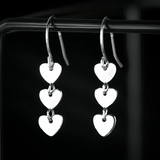 Polished Heart Dangle Earrings with Hook – SS040