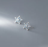 Flower stud earrings silver 