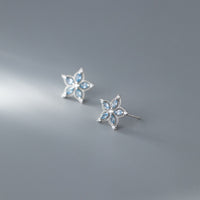 Flower stud earrings silver 