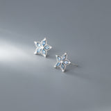 Flower stud earrings silver 