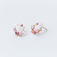Holiday Earrings for her, rose gold stud earrings 