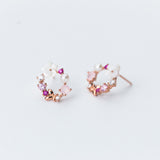 Holiday Earrings for her, rose gold stud earrings 