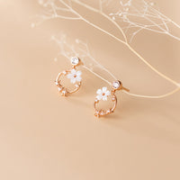 Holiday gift for women Flower Wreath Studs Earrings Rose gold