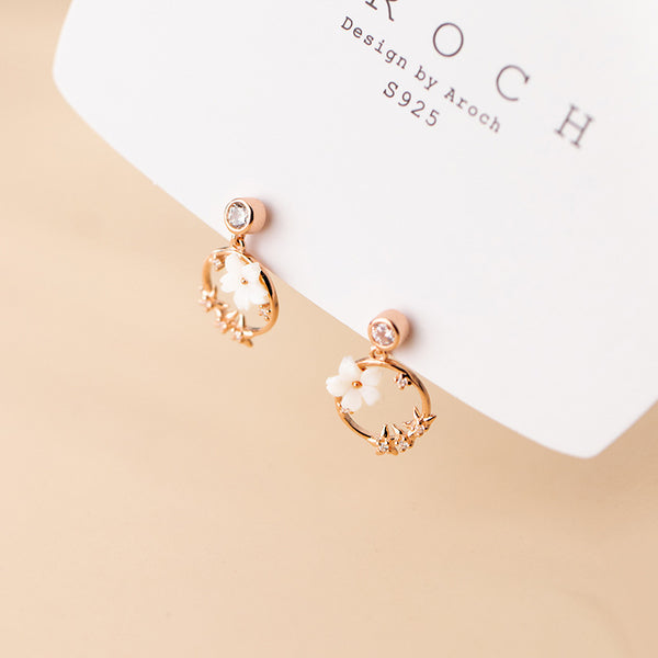 Holiday gift for women Flower Wreath Studs Earrings