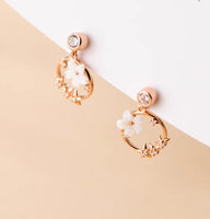 Holiday gift for women Flower Wreath Studs Earrings dangle