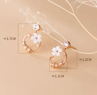 Holiday gift for women Flower Wreath Studs Earrings measurement