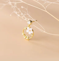Holiday gift for women Flower Wreath gold Studs Earrings