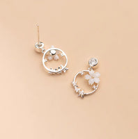 Holiday gift for women Flower Wreath Studs Earrings back view 