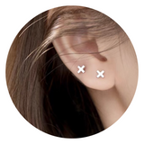 Plain Letter X Studs Earrings-Capital Letter X-SS039