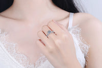 Moissanite 6 Prongs Round Cut Engagement Ring|Crown Diamond Solitaire Ring-RM040