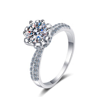 Moissanite 6 Prongs Round Cut Engagement Ring|Crown Diamond Solitaire Ring-RM040