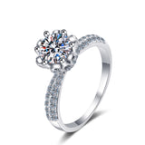 Moissanite 6 Prongs Round Cut Engagement Ring|Crown Diamond Solitaire Ring-RM040
