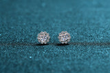 Flower Solitaire Stud Moissanite, Solid Silver Earrings-EM028