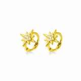 Dainty Star Huggie Hoop Earrings in 925 Sterling Silver, Gold or Silver Finish - SH031