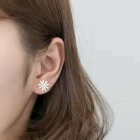 Sweet Small Daisy Flower Stud Earrings with Screw Back - ESB021