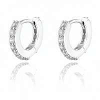 Dainty Pavé Diamond-Look CZ Huggie Earrings – SH002